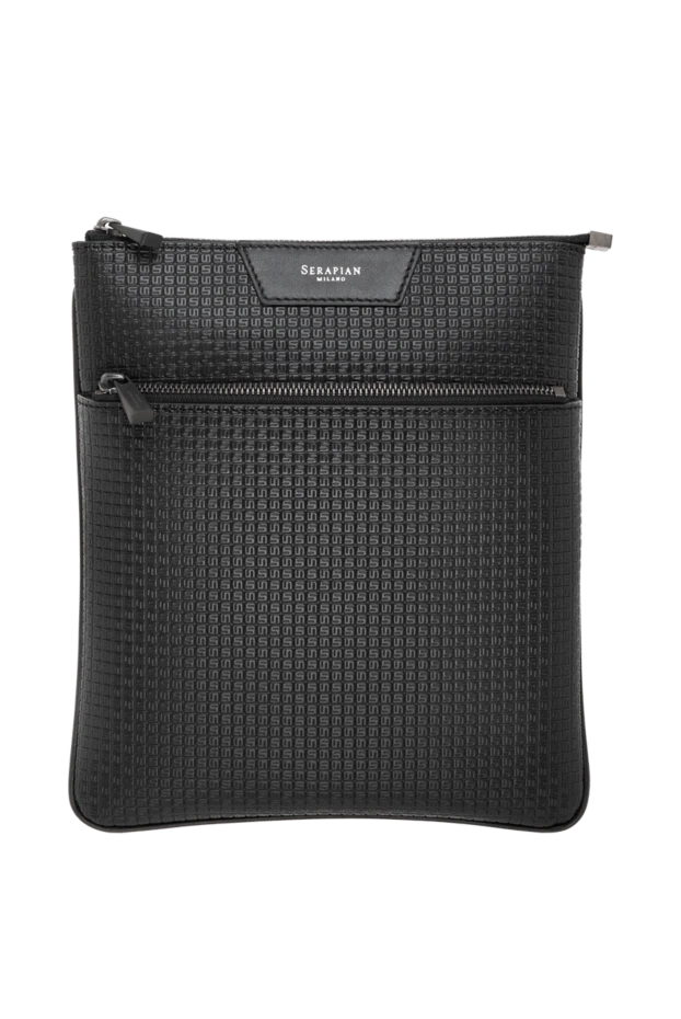 Плоская сумка через плечо в отделке Stepan черная - фото 1