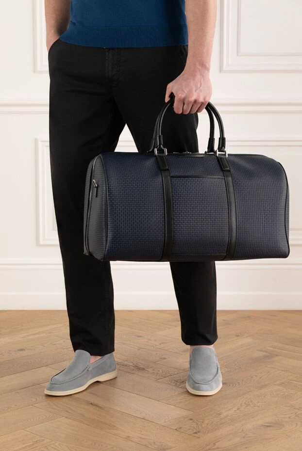 Степан жабыны бар көк кенептегі жол сөмкесі - фото 2