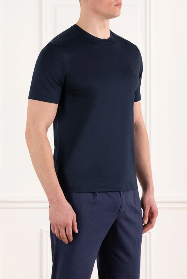 Stefano Ricci men's blue cotton t-shirt with logo 186114 - photo 3