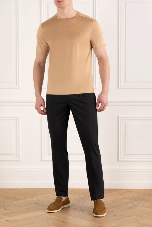 Stefano Ricci beige men's cotton t-shirt with logo 186115 - photo 2