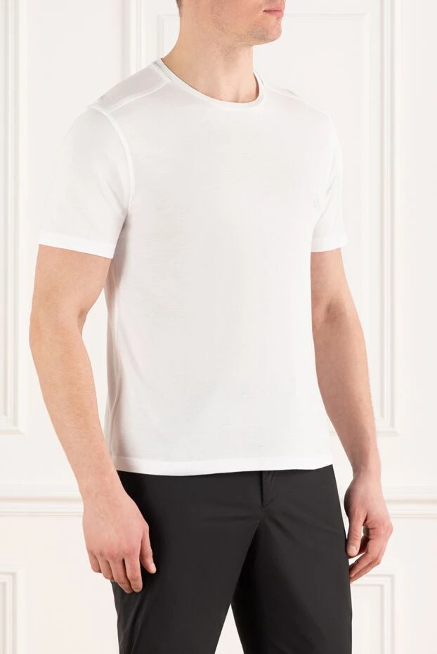 Stefano Ricci men's white cotton and modal t-shirt with logo 186117 - photo 3
