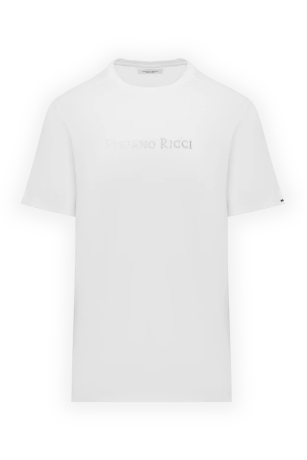 Stefano Ricci men's t-shirt made of cotton and modal with logo white 186126 - photo 1
