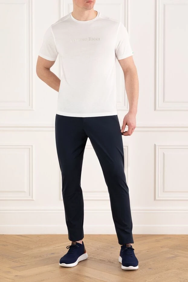 Stefano Ricci men's t-shirt made of cotton and modal with logo white 186126 - photo 2