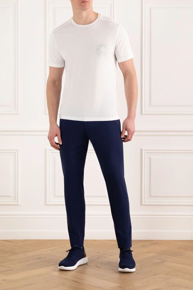 Stefano Ricci men's white t-shirt with logo made of cotton and modal 186133 - photo 2