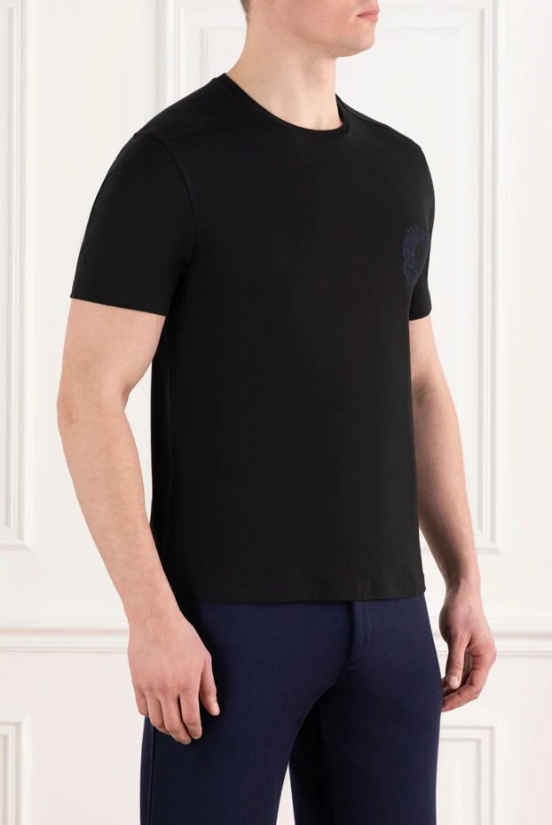 Stefano Ricci black men's cotton modal logo t-shirt 186143 - photo 3