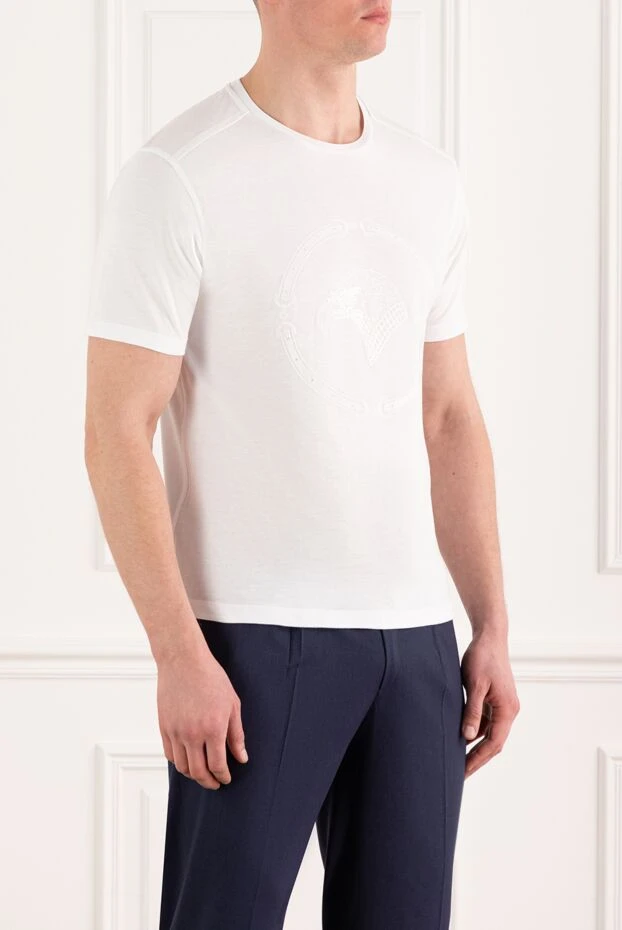 Stefano Ricci white men's cotton modal logo t-shirt 186146 - photo 3
