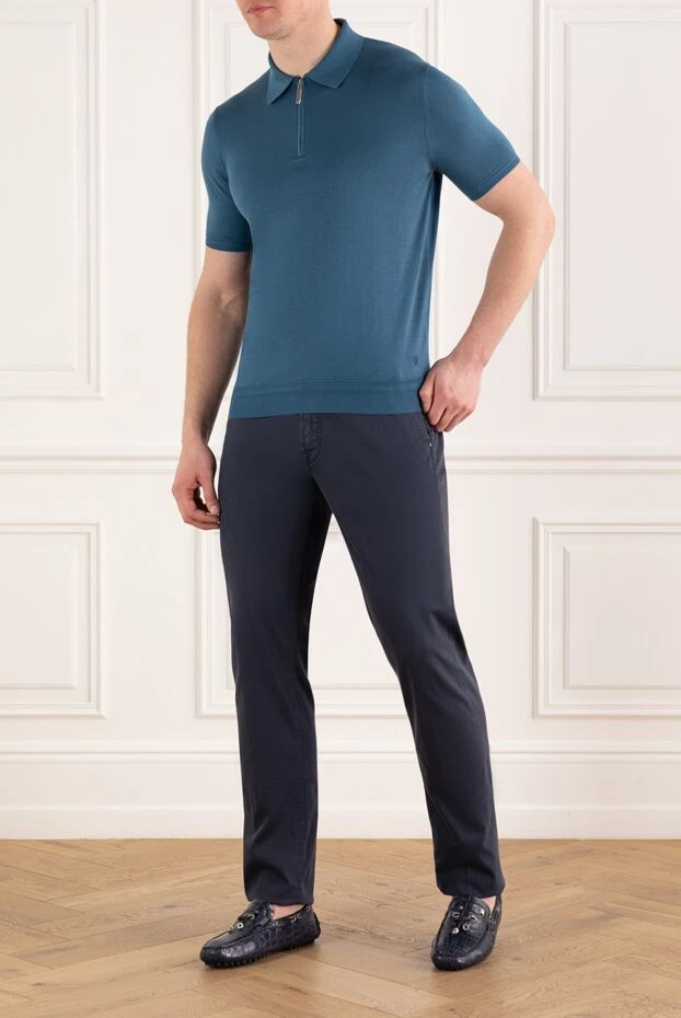 Stefano Ricci men's blue trousers with a worn effect 186151 - photo 2