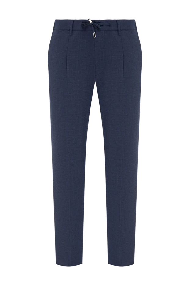 Stefano Ricci men's trousers with pintucks and ties, blue 186153 - photo 1