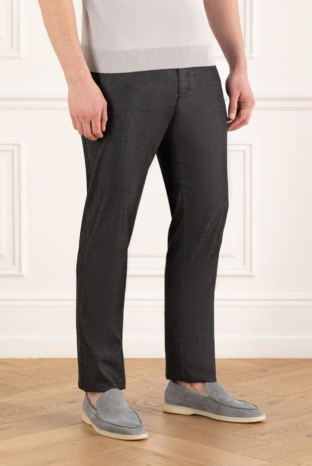 Stefano Ricci men's trousers with a tie in denim style, gray 186155 - photo 3
