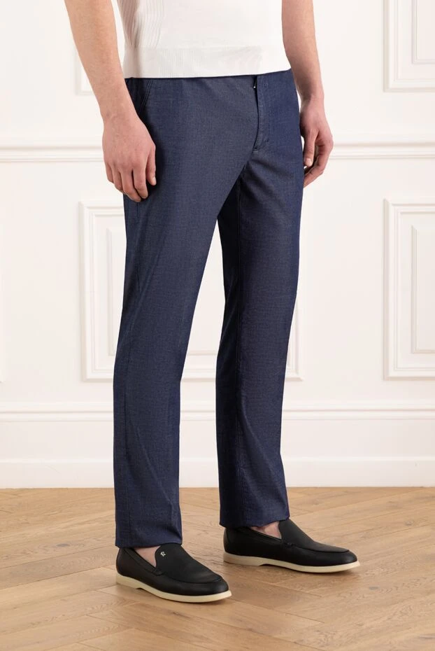Stefano Ricci men's trousers with a tie in denim style, blue 186156 - photo 3