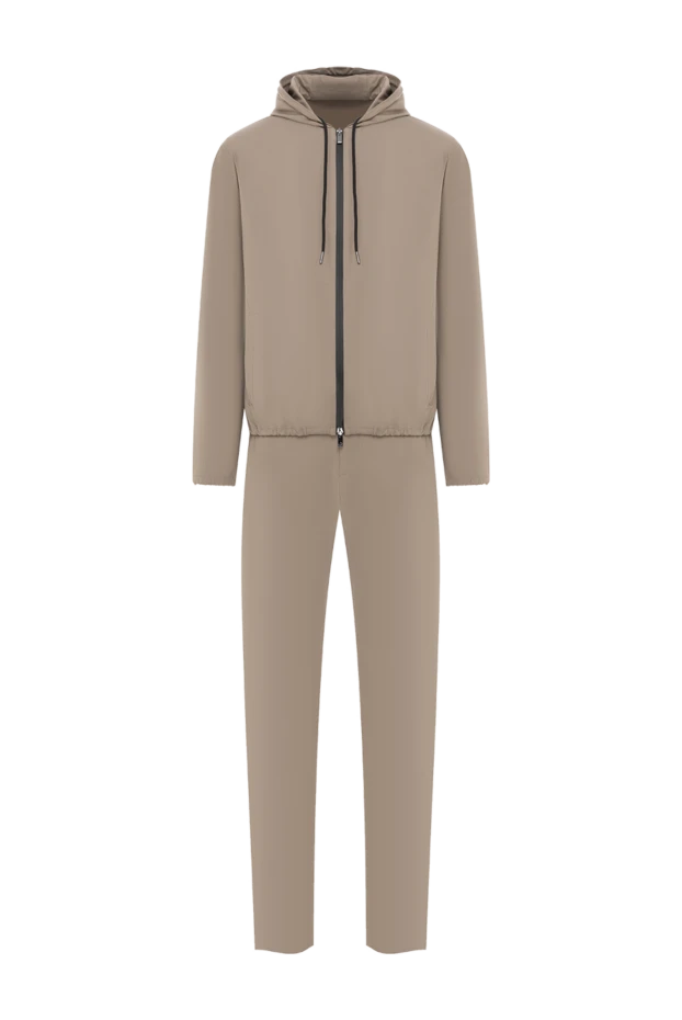 Beige tracksuit with hood - photo 1