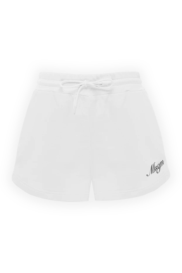 Белые шорты на завязке с логотипом женские - фото 1