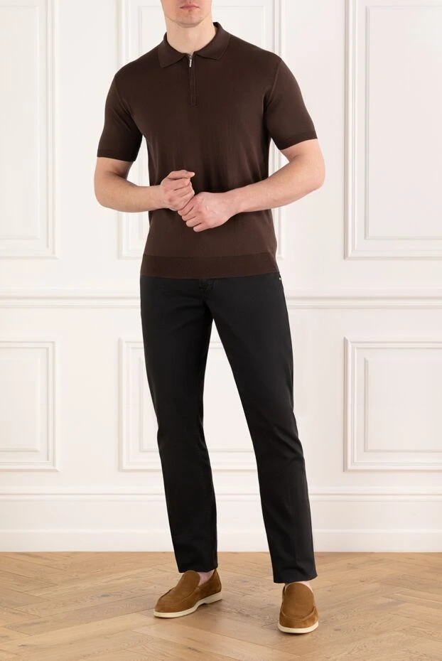 Cesare di Napoli ерлерге арналған найзағайлы қоңыр жібек полосы 186187 - фото 2