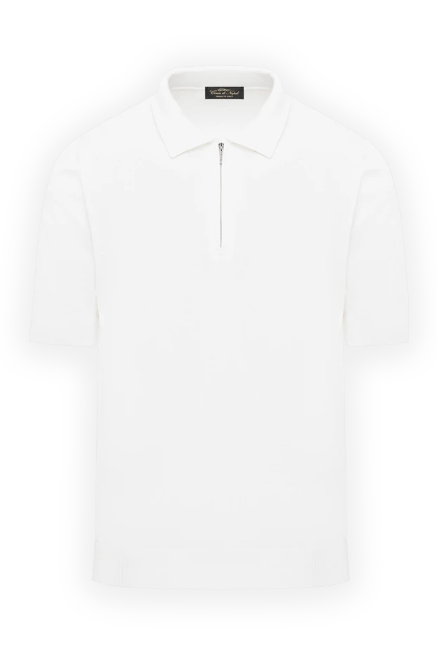 Men's simple zippered polo shirt made of breathable cotton - photo 1