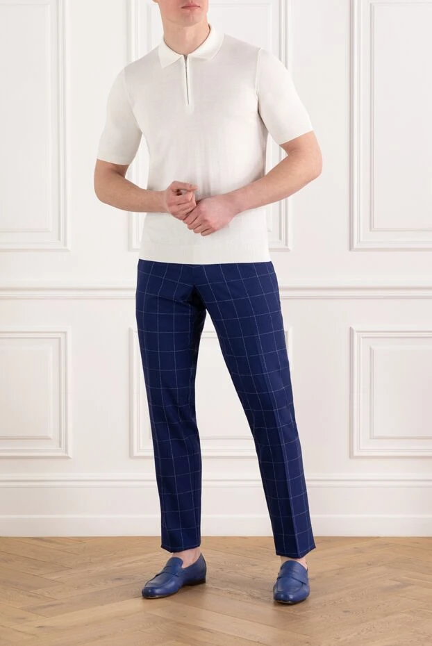 Men's simple zippered polo shirt made of breathable cotton - photo 2