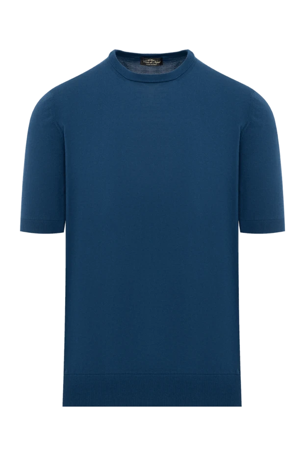 Ерлерге арналған қысқа жеңді джемпер, көк, мақта - фото 1