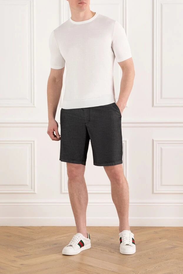 Cesare di Napoli джемпер с коротким рукавом белый из хлопка 186212 - фото 2