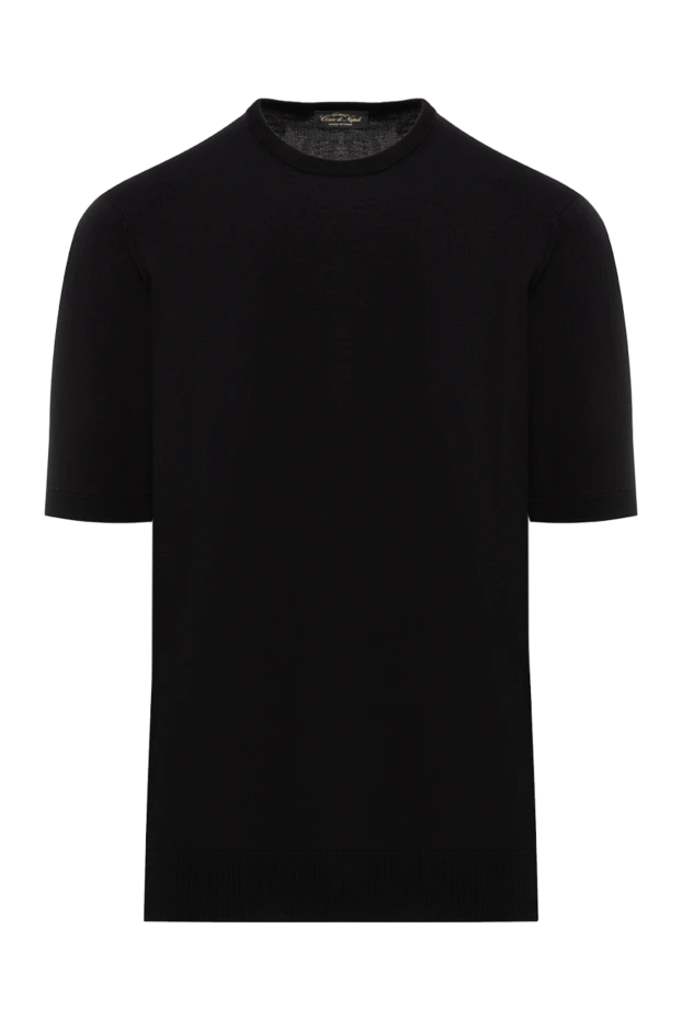 Джемпер с коротким рукавом черный из хлопка - фото 1