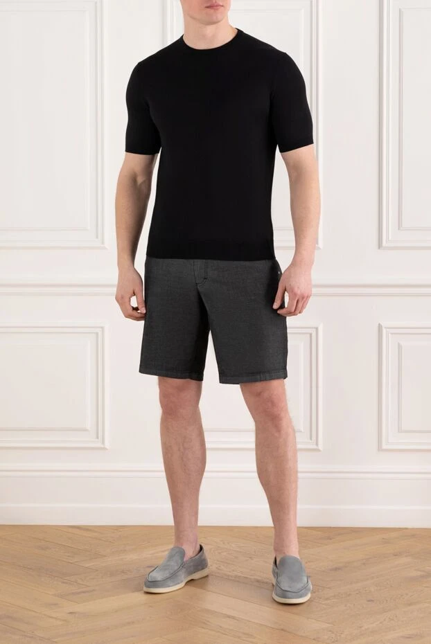 Cesare di Napoli джемпер с коротким рукавом черный из хлопка 186215 - фото 2