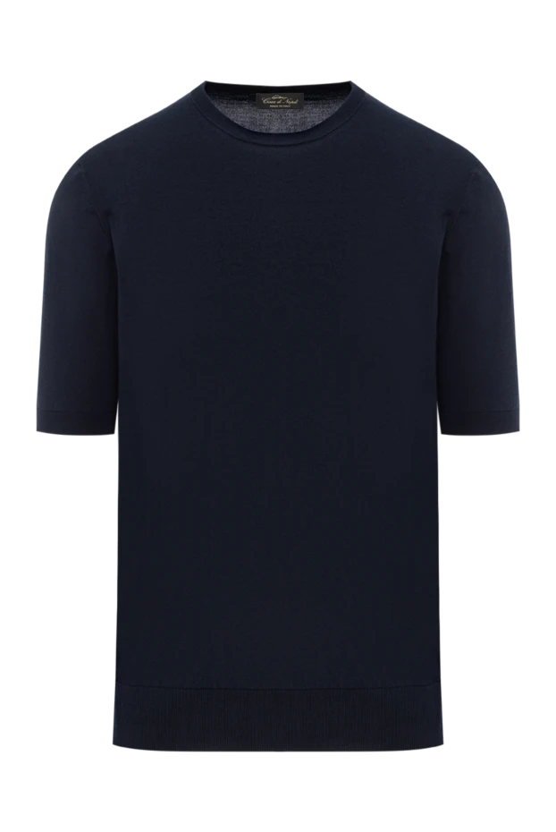 Көк қысқа жеңі мақтадан жасалған джемпер - фото 1