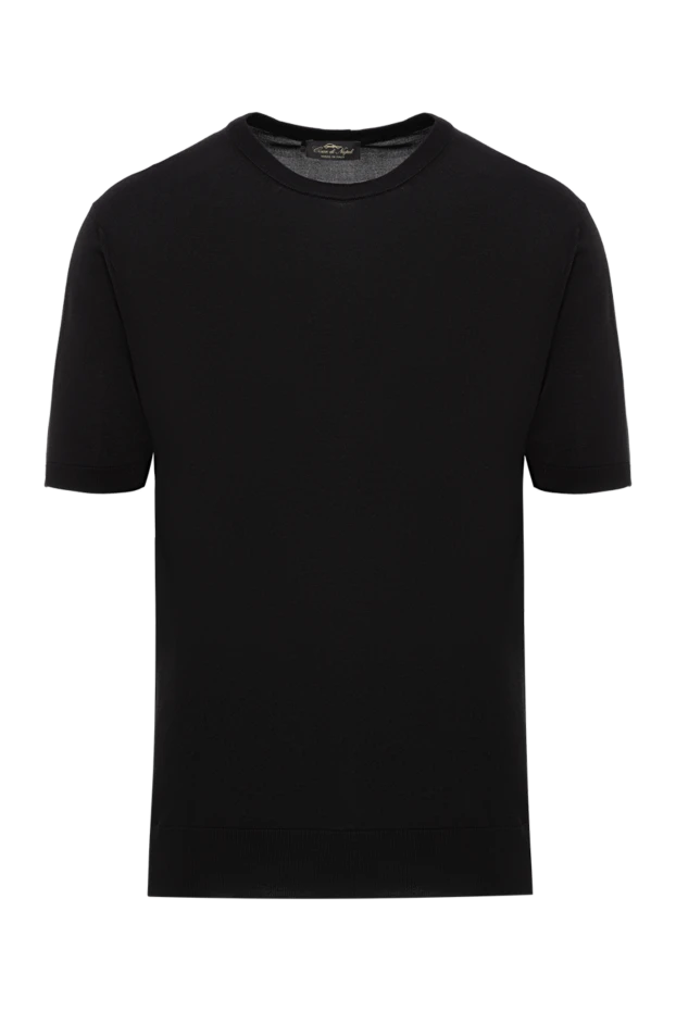 Cesare di Napoli silk jumper with short sleeves black men's 186221 - photo 1