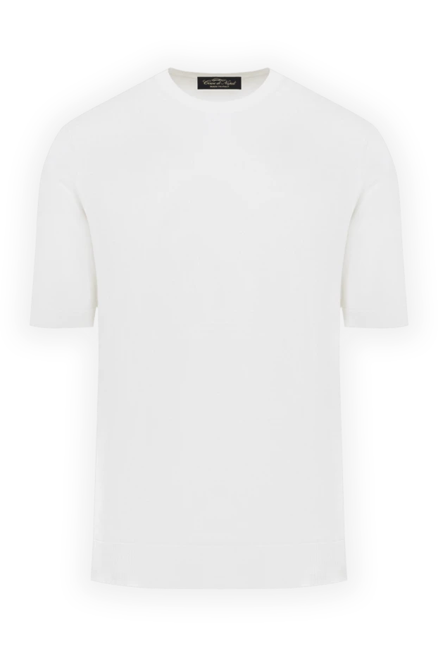 Jumper with short sleeves white men's made of cotton and silk - photo 1