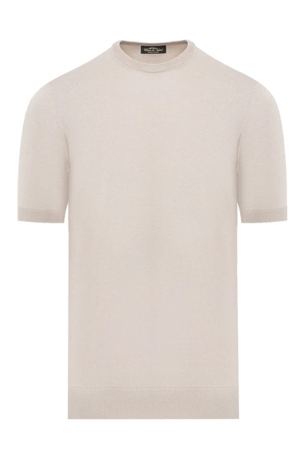 Cesare di Napoli beige jumper with short sleeves for men made of cotton and silk 186226 - photo 1