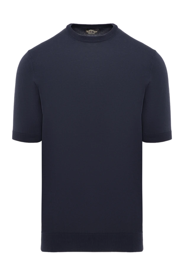 Cesare di Napoli blue jumper with short sleeves for men made of cotton and silk 186227 - photo 1
