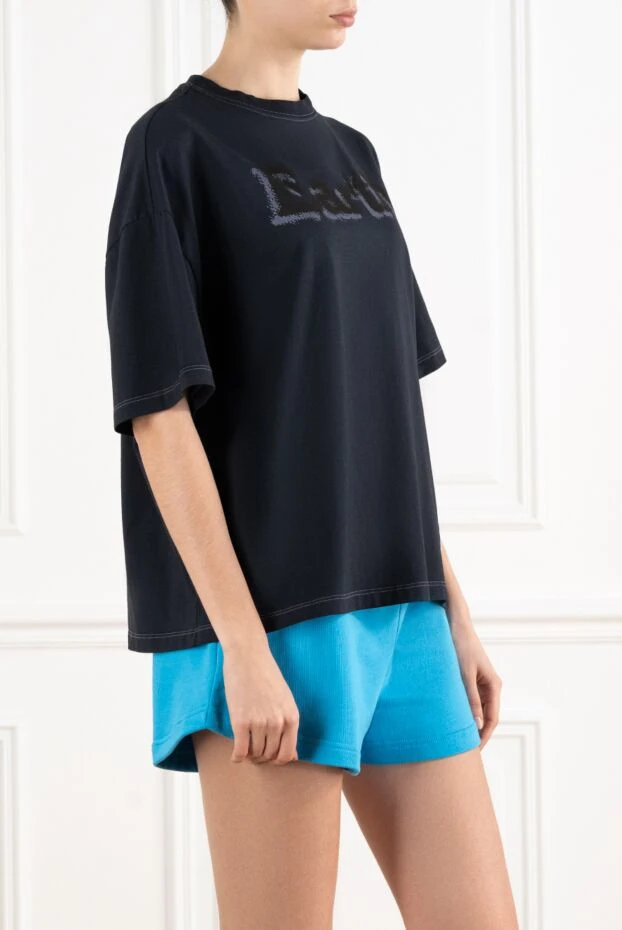 MSGM футболка barth синяя женская из хлопка 186235 - фото 3