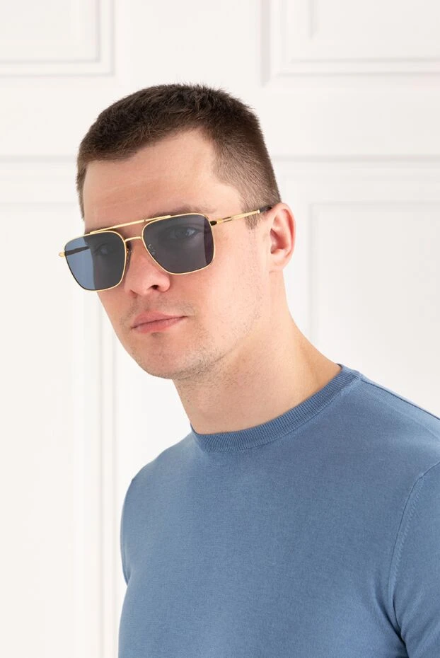 Chopard солнцезащитные очки в металлической оправе прямоугольные мужские 186269 - фото 2