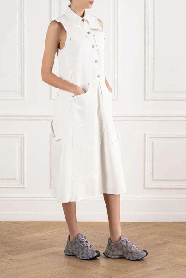 Maison Margiela white cotton off-shoulder dress 186273 - photo 3
