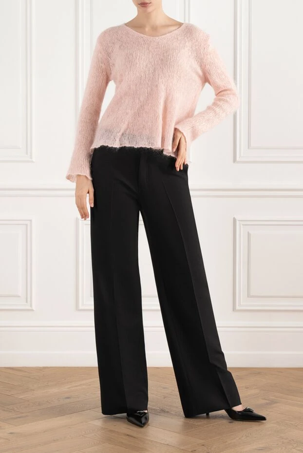 Saint Laurent v-мойны бар әйелдер қызғылт джемпері 186274 - фото 2