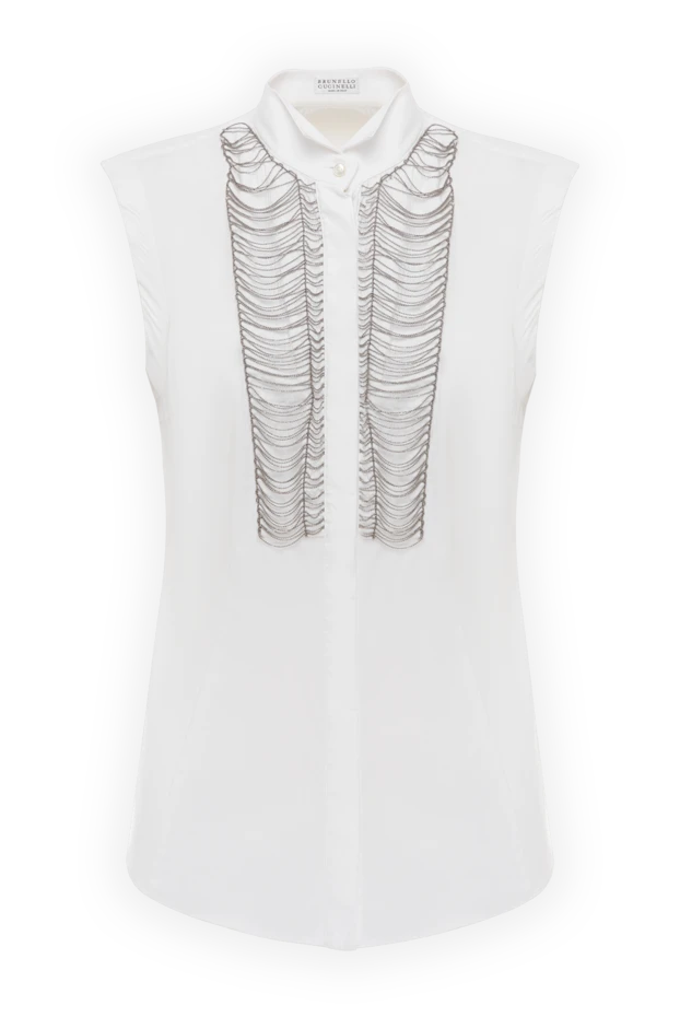 Блуза женская без рукавов с цепочкой Мониль из хлопка - фото 1