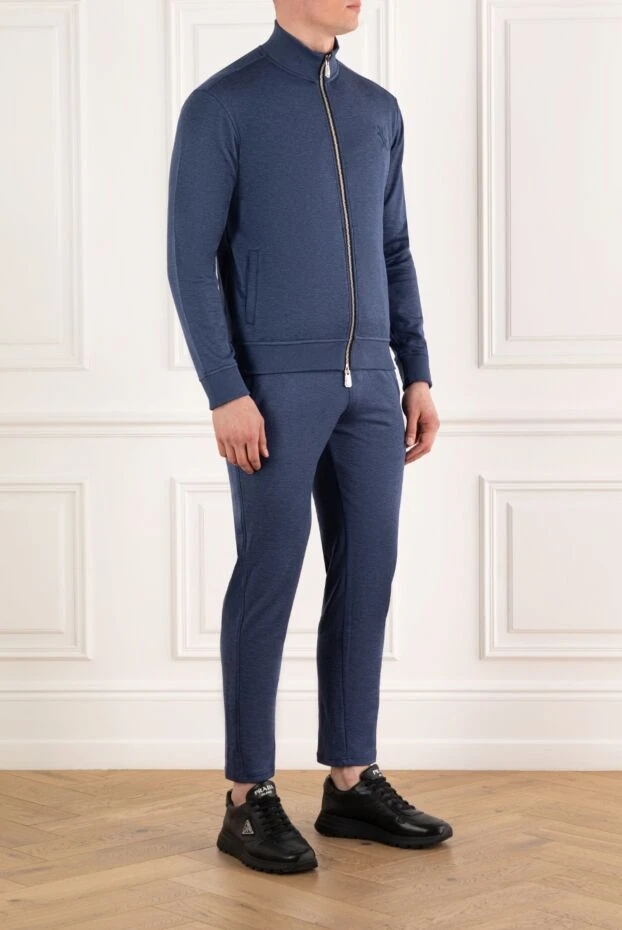 Billionaire спортивный костюм из шелка и хлопка синий мужской 186279 - фото 3