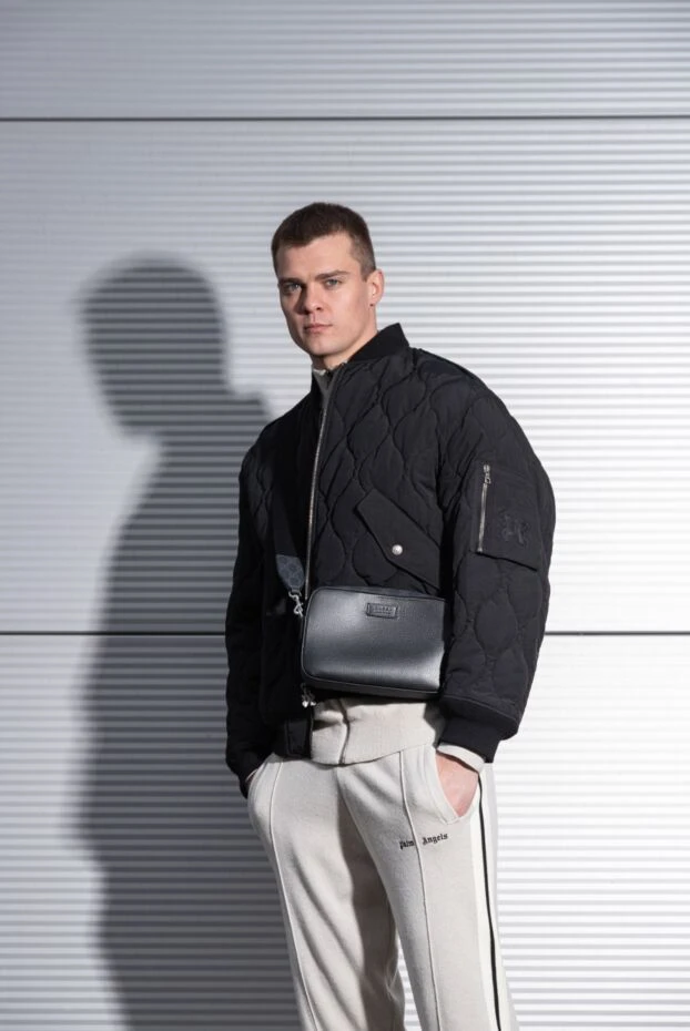 Gucci маленькая сумка через плечо gg с лейблом мужская черная 186294 - фото 2