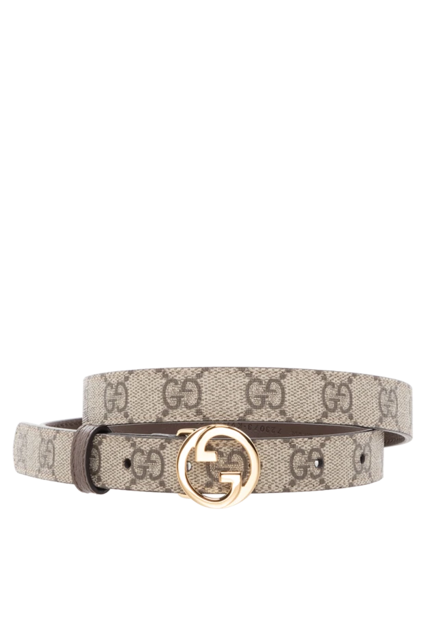 Narrow GG belt made of genuine leather, brown - photo 1