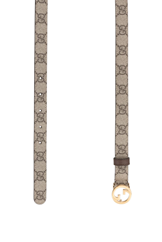Gucci узкий ремень gg из натуральной кожи коричневый 186298 - фото 3