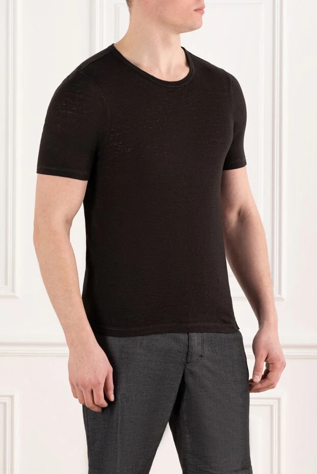 Gran Sasso қоңыр зығырдан жасалған ерлер мойын жейдесі 186303 - фото 3