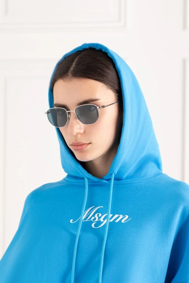 Солнцезащитные очки металлические женские серебристые - фото 2