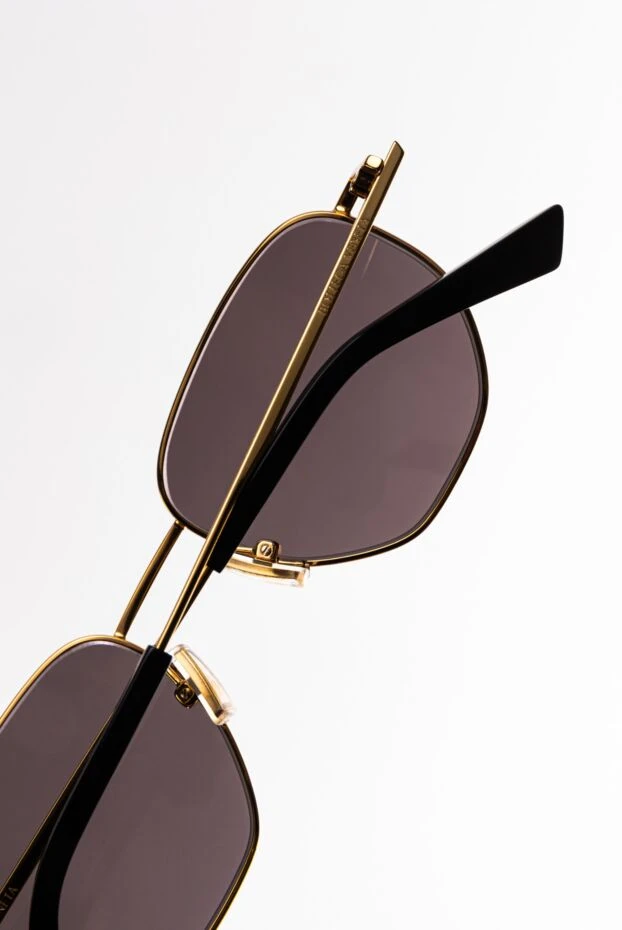 Bottega Veneta солнцезащитные очки женские золотистые с черными стеклами 186312 - фото 2