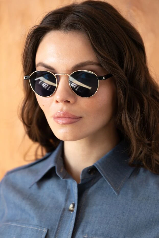 Saint Laurent әйелдерге арналған дөңгелек металдан жасалған күннен қорғайтын көзілдірік 186321 - фото 2