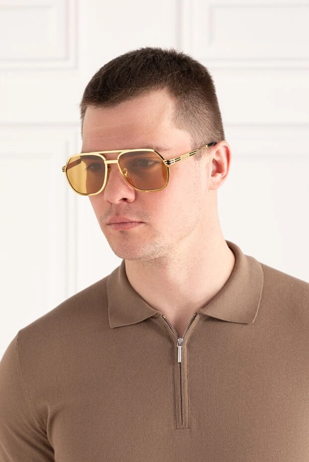 Gucci солнцезащитные очки авиатор мужские 186334 - фото 3