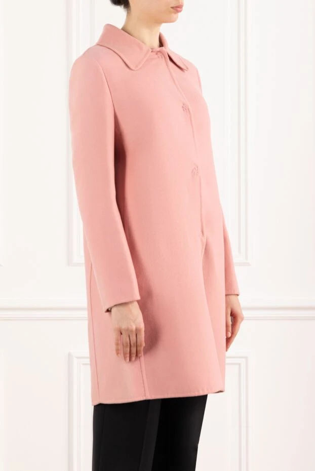 Ermanno Scervino розовое пальто женское шерстяное со скрытыми пуговицами 186338 - фото 3