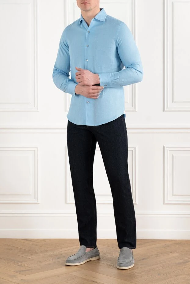 Loro Piana classic linen shirt with mother-of-pearl buttons 186339 - photo 2