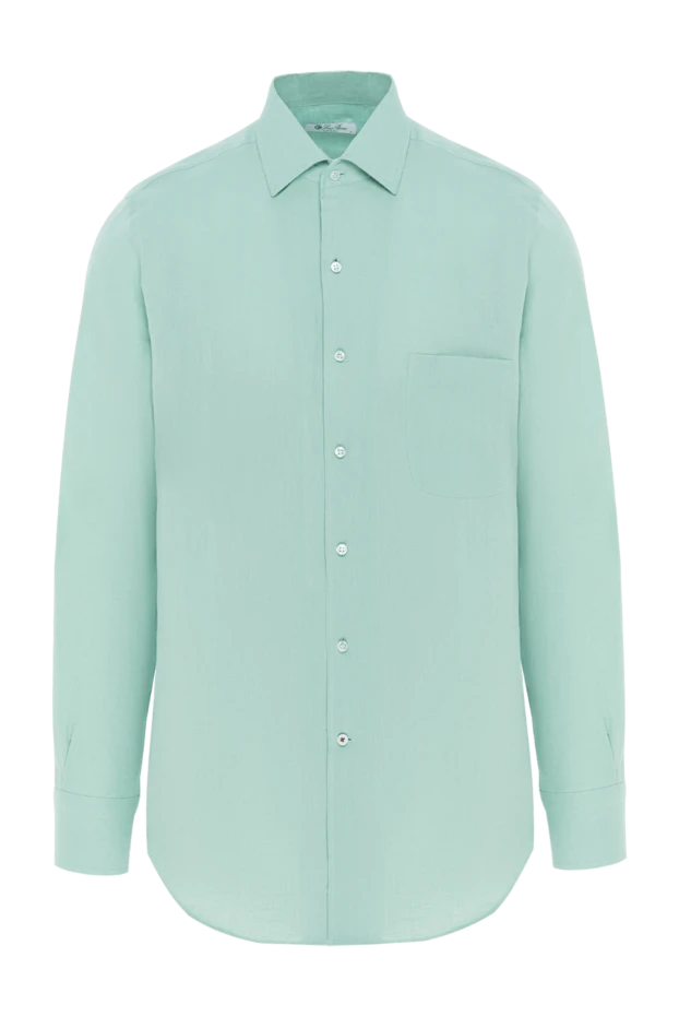 Men's classic linen shirt green - photo 1