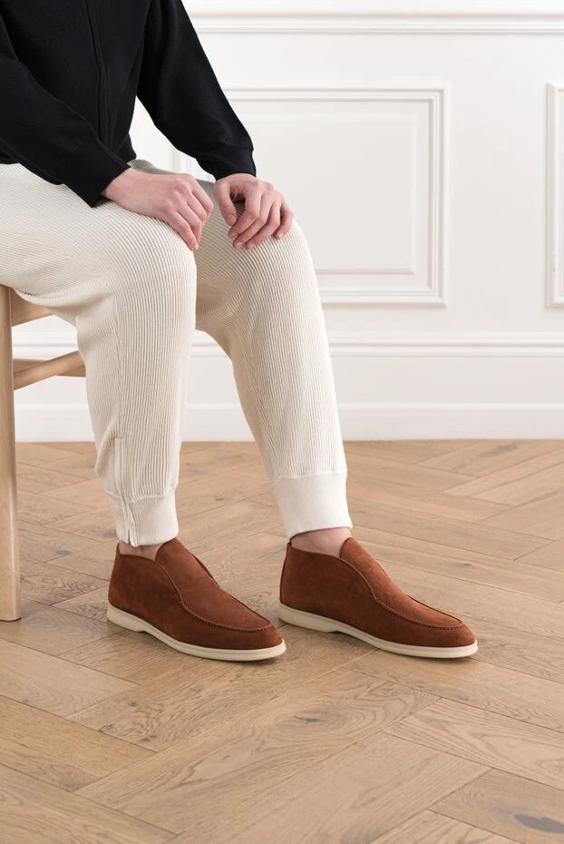 Loro Piana классические лоферы из замши и телячьей кожи наппа внутри 186343 - фото 2