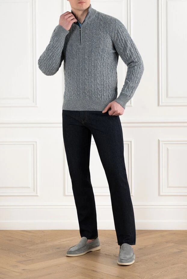 Loro Piana ерлерге арналған сұр кашемир футболкасы 186357 - фото 3