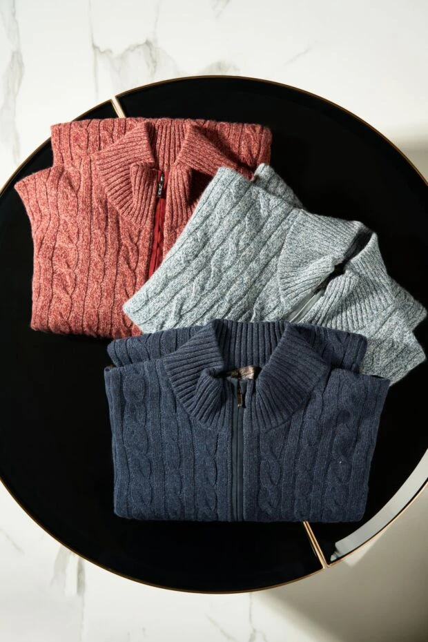 Серый кашемировый тройер для мужчин - фото 2