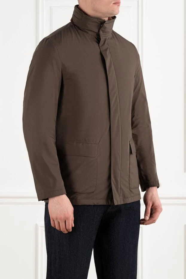Loro Piana коричневая куртка мужская с воротником стойкой 186358 - фото 3