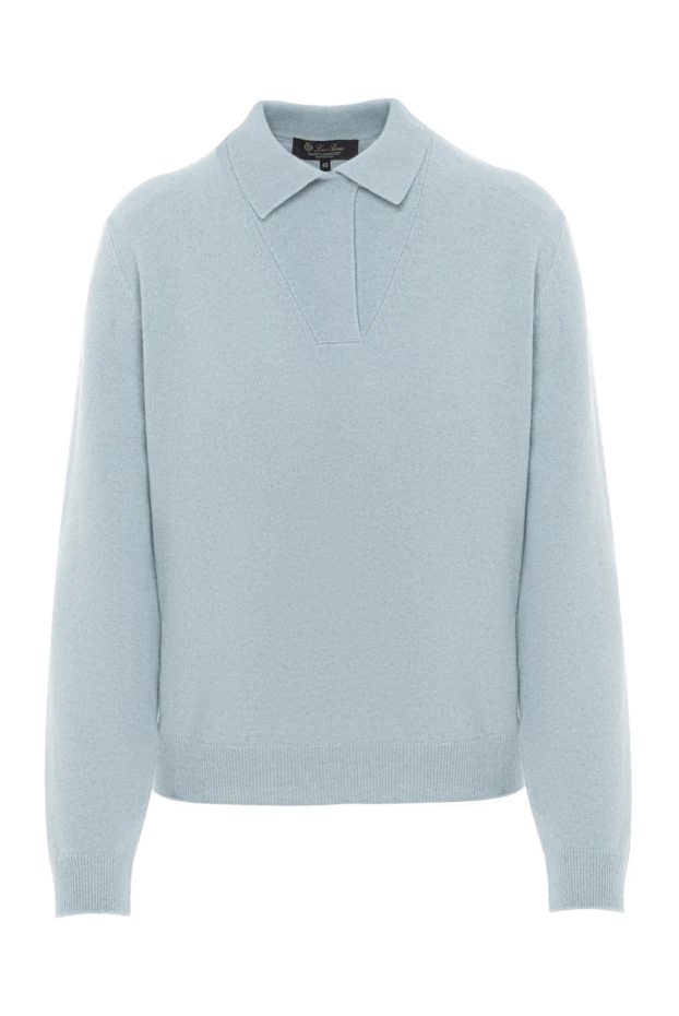 Әйелдерге арналған кашемир көктен тігілген ұзын жеңі бар жылы поло - фото 1